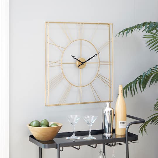 CosmoLiving by Cosmopolitan 24" Metal Square Wall Clock
